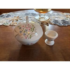 Limoges France Sugar Bowl and Egg Holder